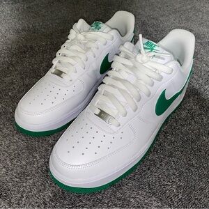 White/Green Nike Air Force Ones Size 11 Men’s